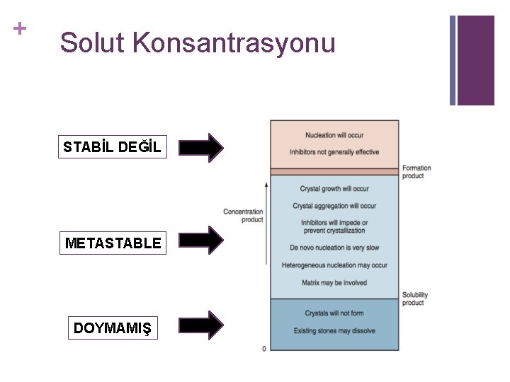 + Solut Konsantrasyonu STABİL DEĞİL METASTABLE DOYMAMIŞ + Solut Konsantrasyonu STABİL DEĞİL METASTABLE DOYMAMIŞ