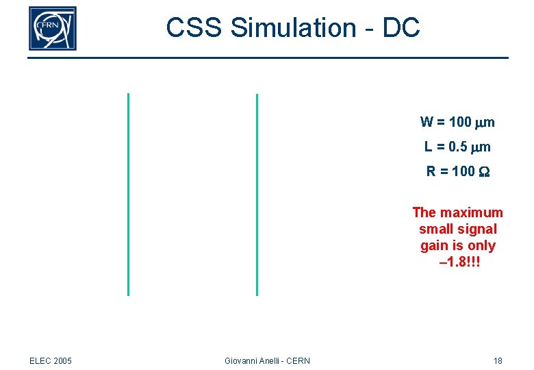 CSS Simulation - DC W = 100 mm L = 0. 5 mm R CSS Simulation - DC W = 100 mm L = 0. 5 mm R