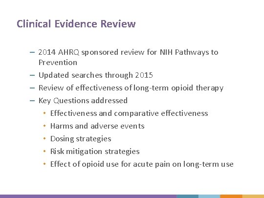 Clinical Evidence Review – 2014 AHRQ sponsored review for NIH Pathways to Prevention –