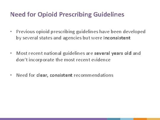 Need for Opioid Prescribing Guidelines • Previous opioid prescribing guidelines have been developed by Need for Opioid Prescribing Guidelines • Previous opioid prescribing guidelines have been developed by