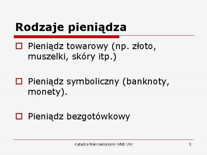 Makroekonomia I wiczenia 8 Rynek pieniny i Bank