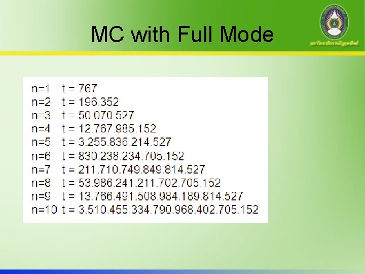 MC with Full Mode 
