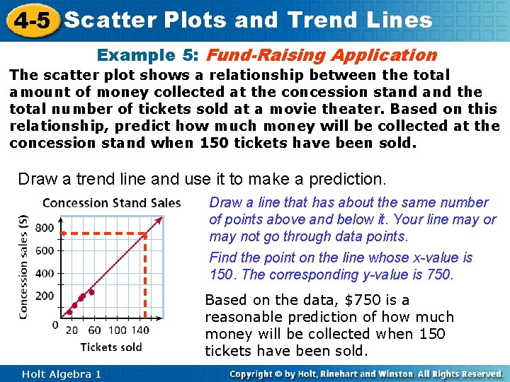 4 -5 Scatter Plots and Trend Lines Example 5: Fund-Raising Application The scatter plot