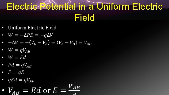 Electric Potential in a Uniform Electric Field • 