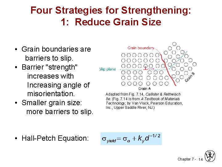 Four Strategies for Strengthening: 1: Reduce Grain Size • Grain boundaries are barriers to