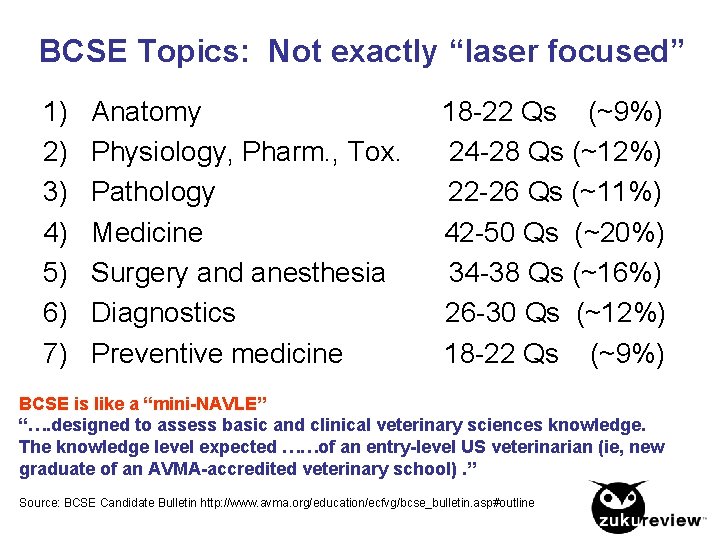 BCSE Topics: Not exactly “laser focused” 1) 2) 3) 4) 5) 6) 7) Anatomy
