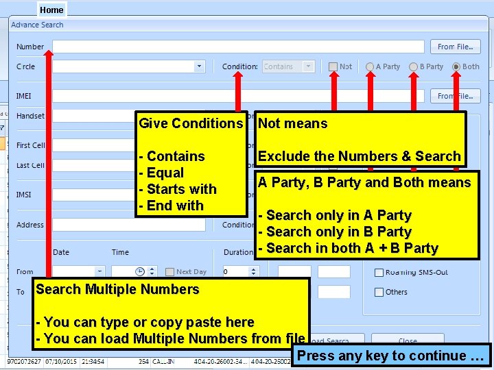 Home Give Conditions Click here, for Advance Search - Contains - Equal - Starts