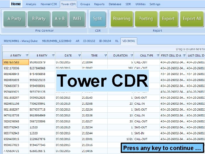 Home Tower CDR Press any key to continue … 