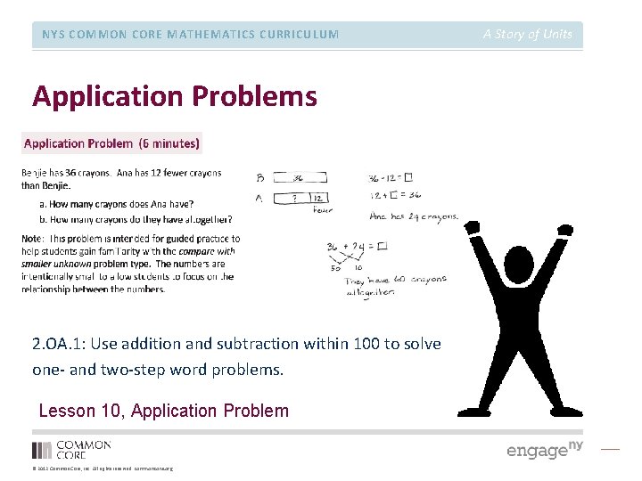 NYS COMMON CORE MATHEMATICS CURRICULUM Application Problems 2. OA. 1: Use addition and subtraction