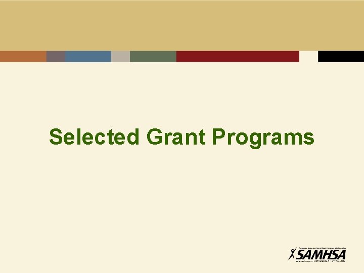 Selected Grant Programs 