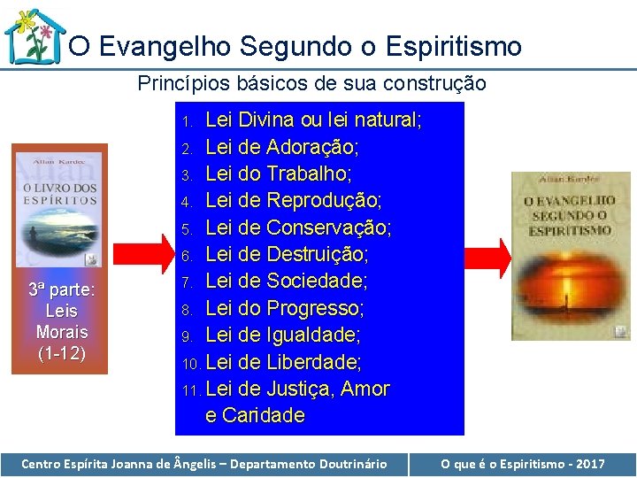 O Evangelho Segundo o Espiritismo Princípios básicos de sua construção Lei Divina ou lei
