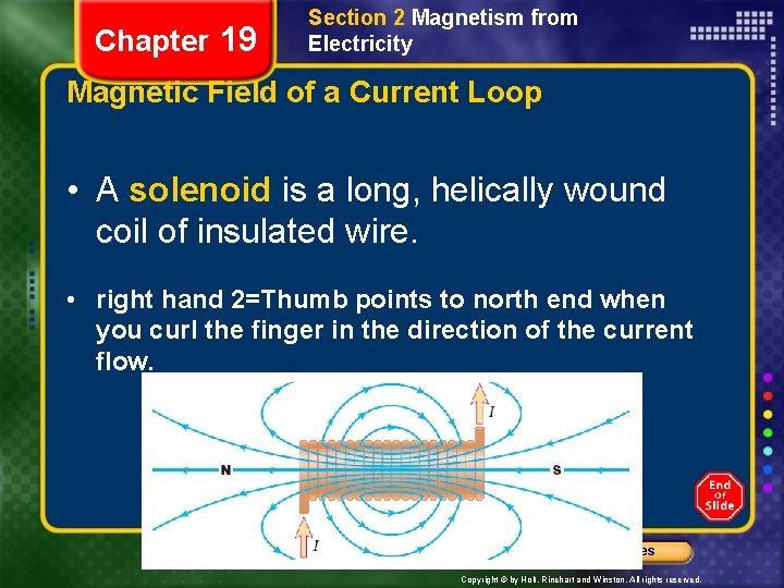 Chapter 19 Section 2 Magnetism from Electricity Magnetic Field of a Current Loop •