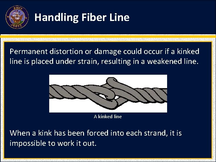 Handling Fiber Line Permanent distortion or damage could occur if a kinked line is Handling Fiber Line Permanent distortion or damage could occur if a kinked line is