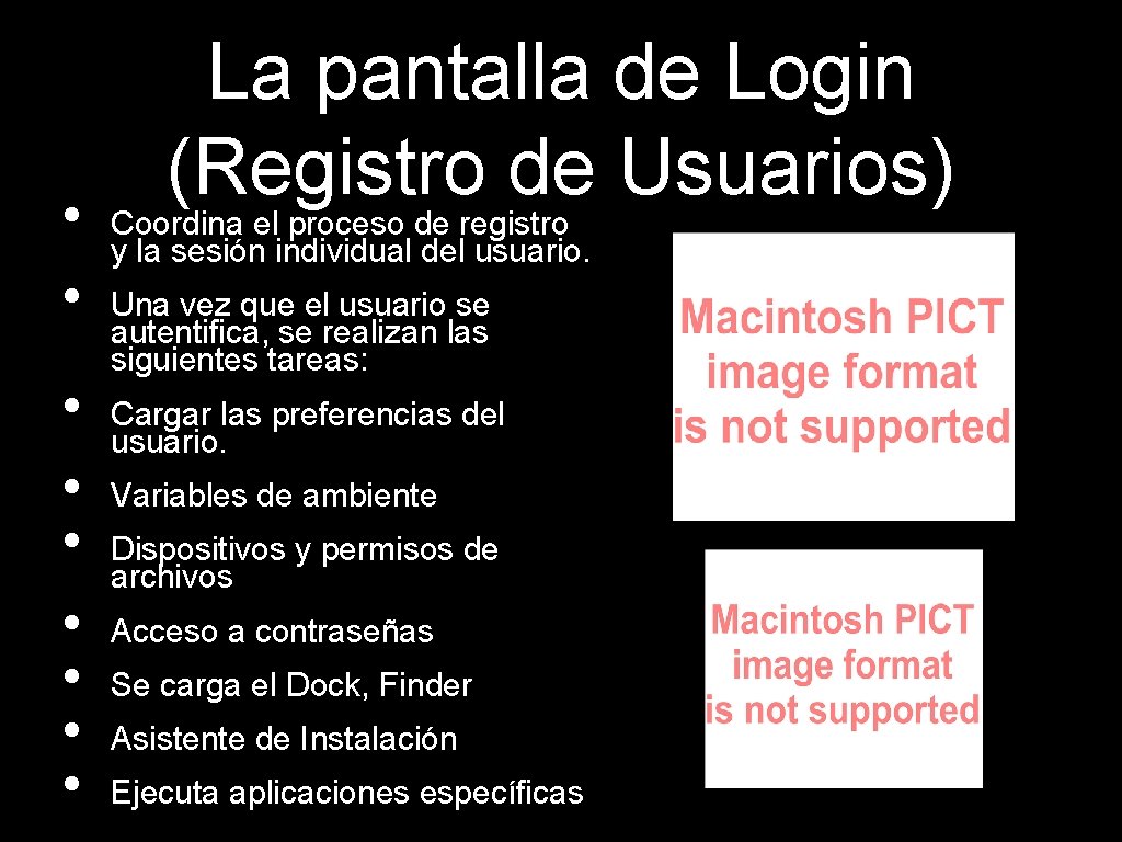  • • • La pantalla de Login (Registro de Usuarios) Coordina el proceso