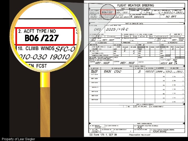 000224 BO 6 / 227 B 06 /227 Property of Lear Siegler 