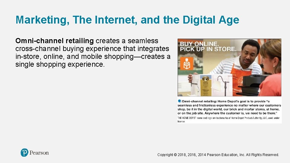 Marketing, The Internet, and the Digital Age Omni-channel retailing creates a seamless cross-channel buying Marketing, The Internet, and the Digital Age Omni-channel retailing creates a seamless cross-channel buying