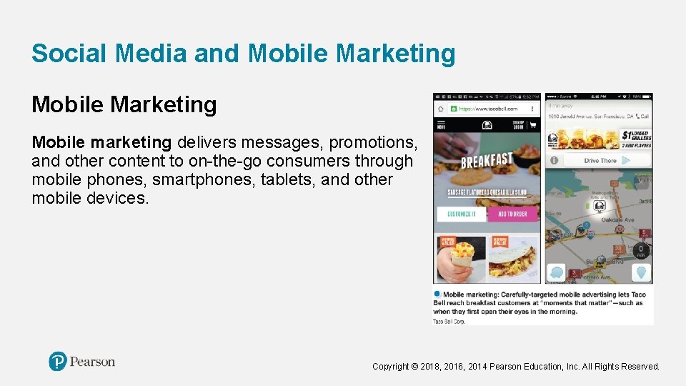 Social Media and Mobile Marketing Mobile marketing delivers messages, promotions, and other content to Social Media and Mobile Marketing Mobile marketing delivers messages, promotions, and other content to