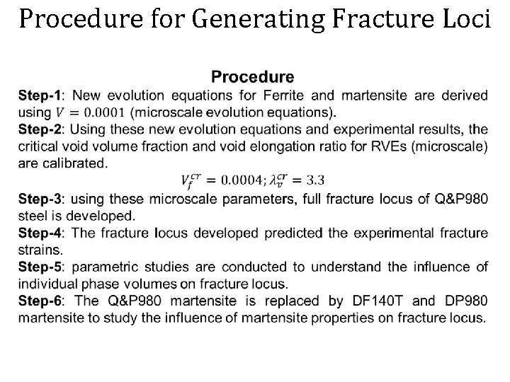 Procedure for Generating Fracture Loci 