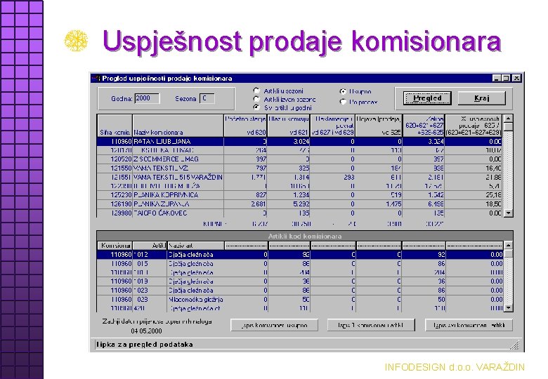 Uspješnost prodaje komisionara INFODESIGN d. o. o. VARAŽDIN 