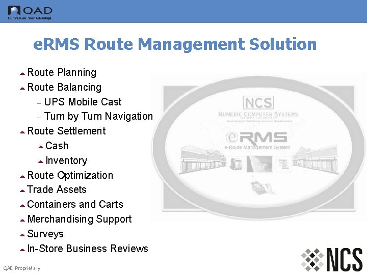 e. RMS Route Management Solution 5 Route Planning 5 Route Balancing – UPS Mobile