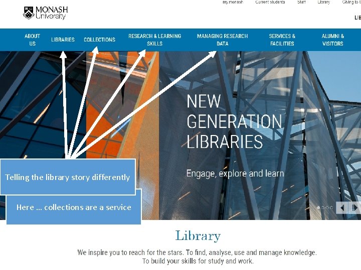 Telling the library story differently Here … collections are a service 