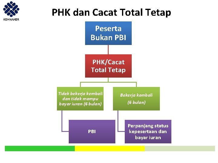 PHK dan Cacat Total Tetap Peserta Bukan PBI PHK/Cacat Total Tetap Tidak bekerja kembali