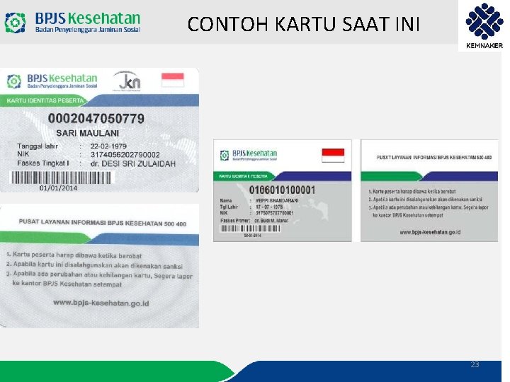 CONTOH KARTU SAAT INI 23 