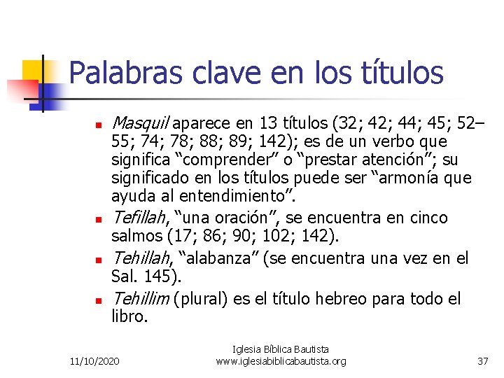 Palabras clave en los títulos n n Masquil aparece en 13 títulos (32; 44;