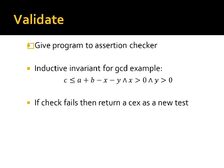 Validate � 