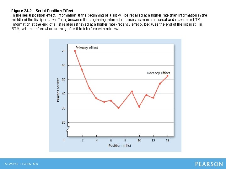 Figure 24. 2 Serial Position Effect In the serial position effect, information at the Figure 24. 2 Serial Position Effect In the serial position effect, information at the