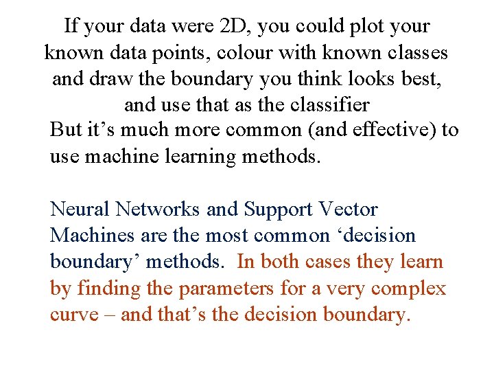 If your data were 2 D, you could plot your known data points, colour