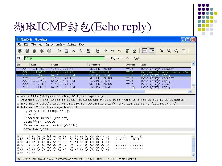 擷取ICMP封包(Echo reply) 