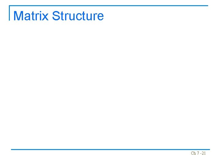 Matrix Structure Ch 7 -21 