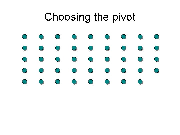 Choosing the pivot 