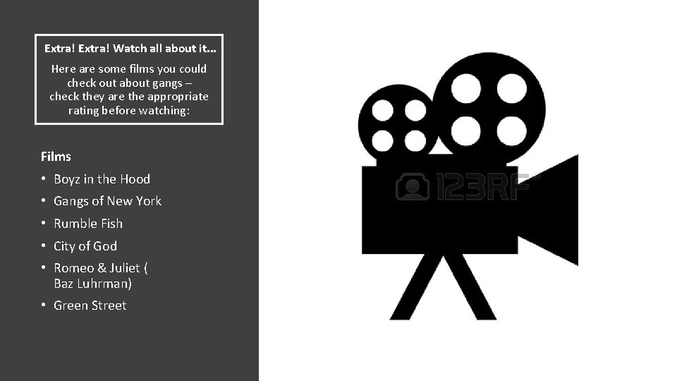 Extra! Watch all about it. . . Here are some films you could Extra! Watch all about it. . . Here are some films you could
