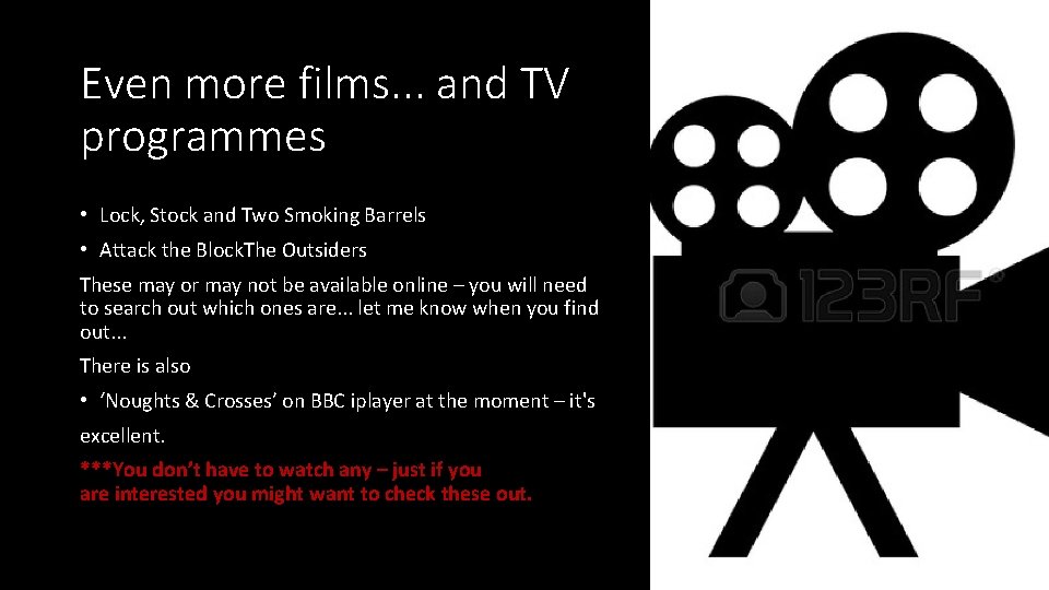 Even more films. . . and TV programmes • Lock, Stock and Two Smoking Even more films. . . and TV programmes • Lock, Stock and Two Smoking
