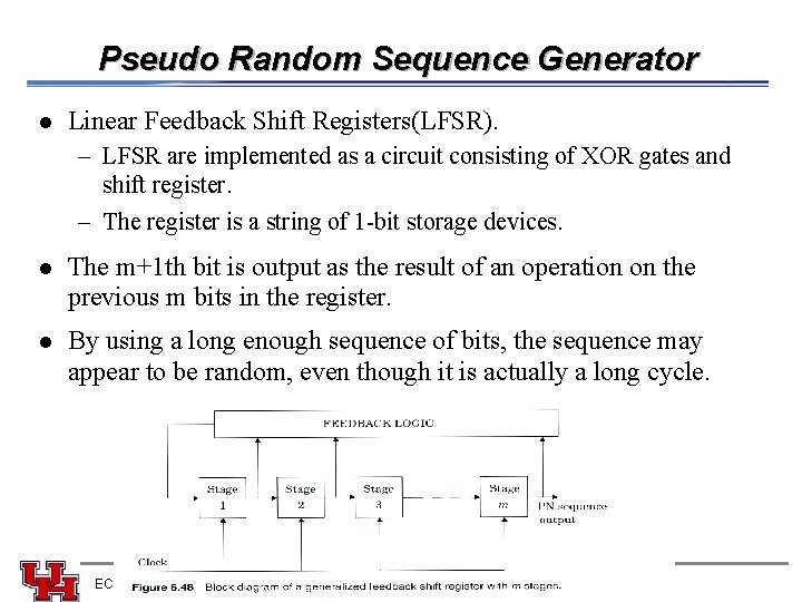 Pseudo Random Sequence Generator l Linear Feedback Shift Registers(LFSR). – LFSR are implemented as