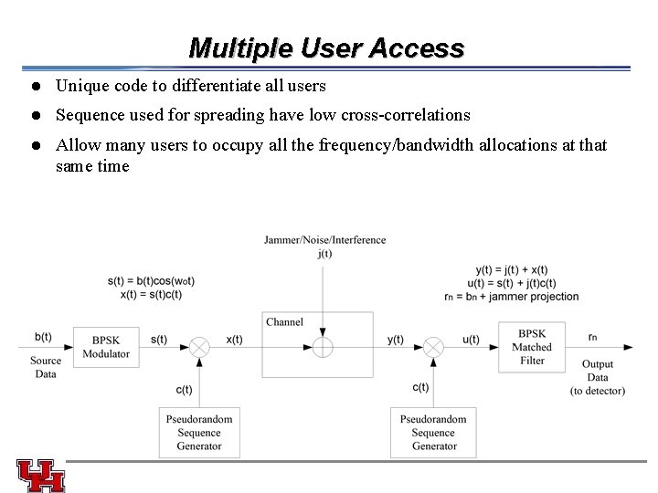 Multiple User Access l Unique code to differentiate all users l Sequence used for