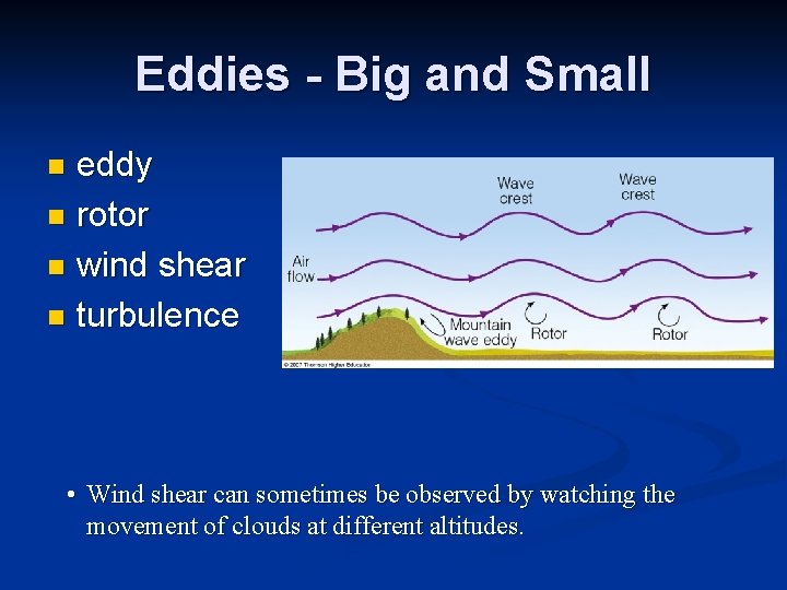 Eddies - Big and Small eddy n rotor n wind shear n turbulence n