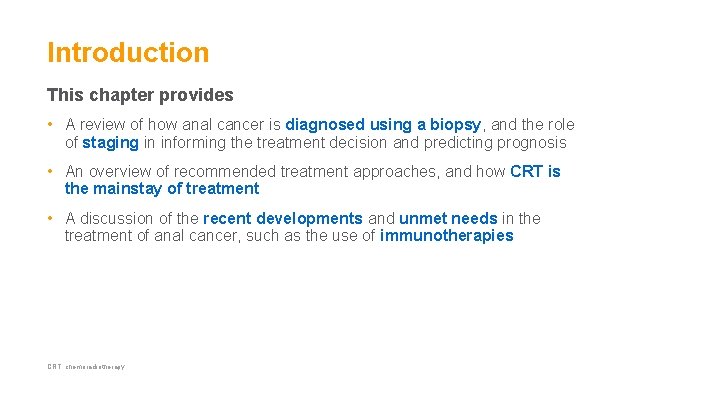 Introduction This chapter provides • A review of how anal cancer is diagnosed using Introduction This chapter provides • A review of how anal cancer is diagnosed using