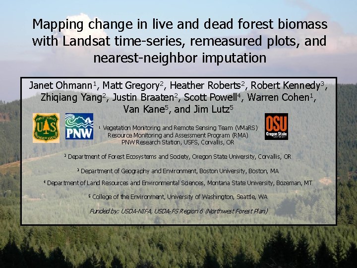 Mapping change in live and dead forest biomass with Landsat time-series, remeasured plots, and