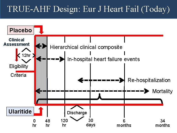 TRUE-AHF Design: Eur J Heart Fail (Today) Placebo Clinical Assessment Hierarchical clinical composite 12 TRUE-AHF Design: Eur J Heart Fail (Today) Placebo Clinical Assessment Hierarchical clinical composite 12