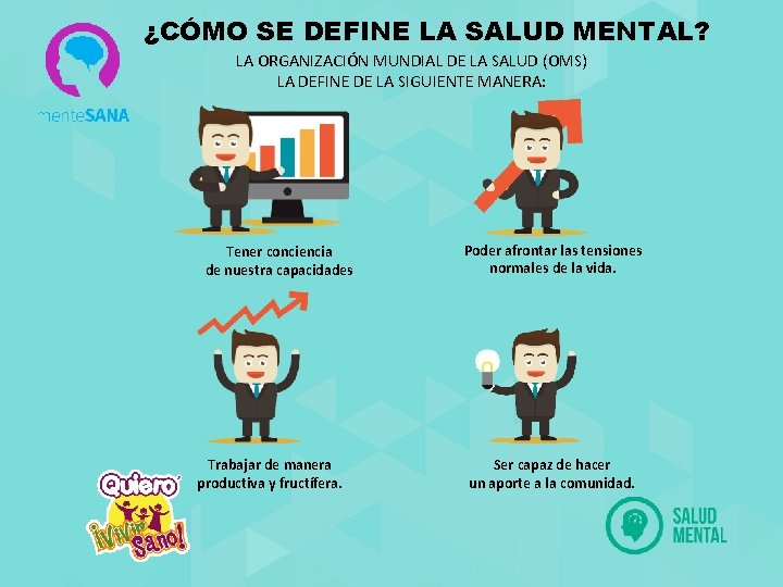 ¿CÓMO SE DEFINE LA SALUD MENTAL? LA ORGANIZACIÓN MUNDIAL DE LA SALUD (OMS) LA