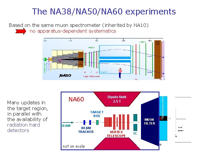 The NA 38/NA 50/NA 60 experiments Based on the same muon spectrometer (inherited by