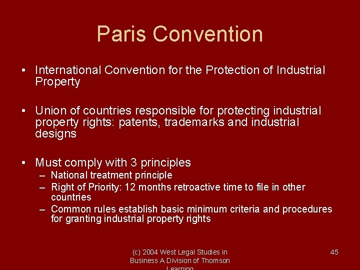 Paris Convention • International Convention for the Protection of Industrial Property • Union of