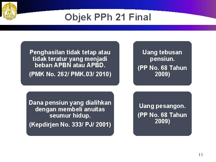 Objek PPh 21 Final Penghasilan tidak tetap atau tidak teratur yang menjadi beban APBN