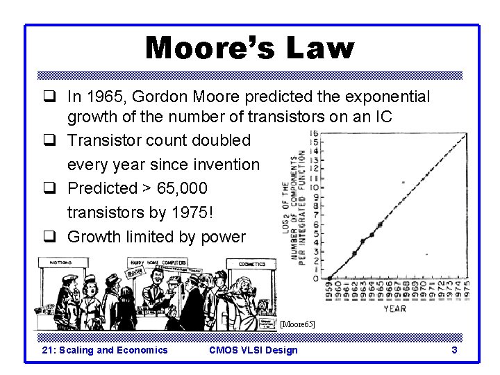 Moore’s Law q In 1965, Gordon Moore predicted the exponential growth of the number Moore’s Law q In 1965, Gordon Moore predicted the exponential growth of the number