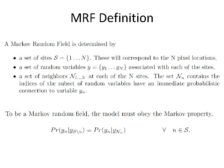 MRF Definition 