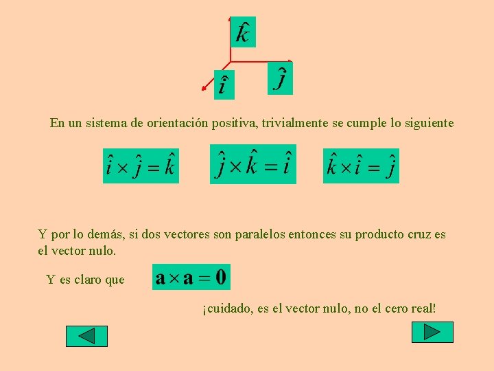 En un sistema de orientación positiva, trivialmente se cumple lo siguiente Y por lo