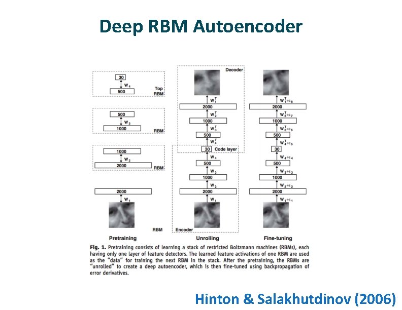 Deep RBM Autoencoder Hinton & Salakhutdinov (2006) 